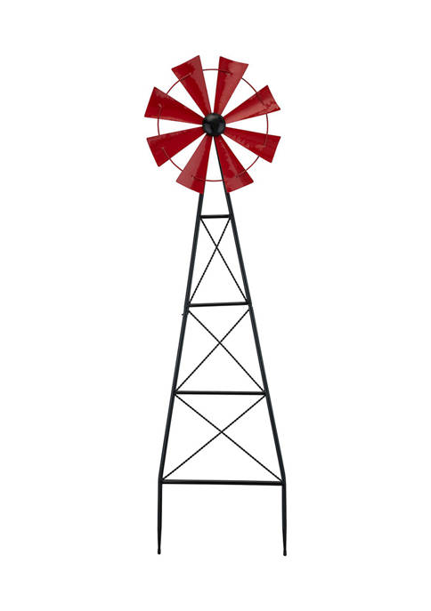 Glitz Home Metal Red Wind Spinner Yardstake