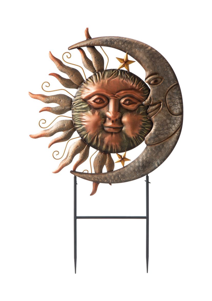 Metal Sun and Moon Yardstake or Wall Décor