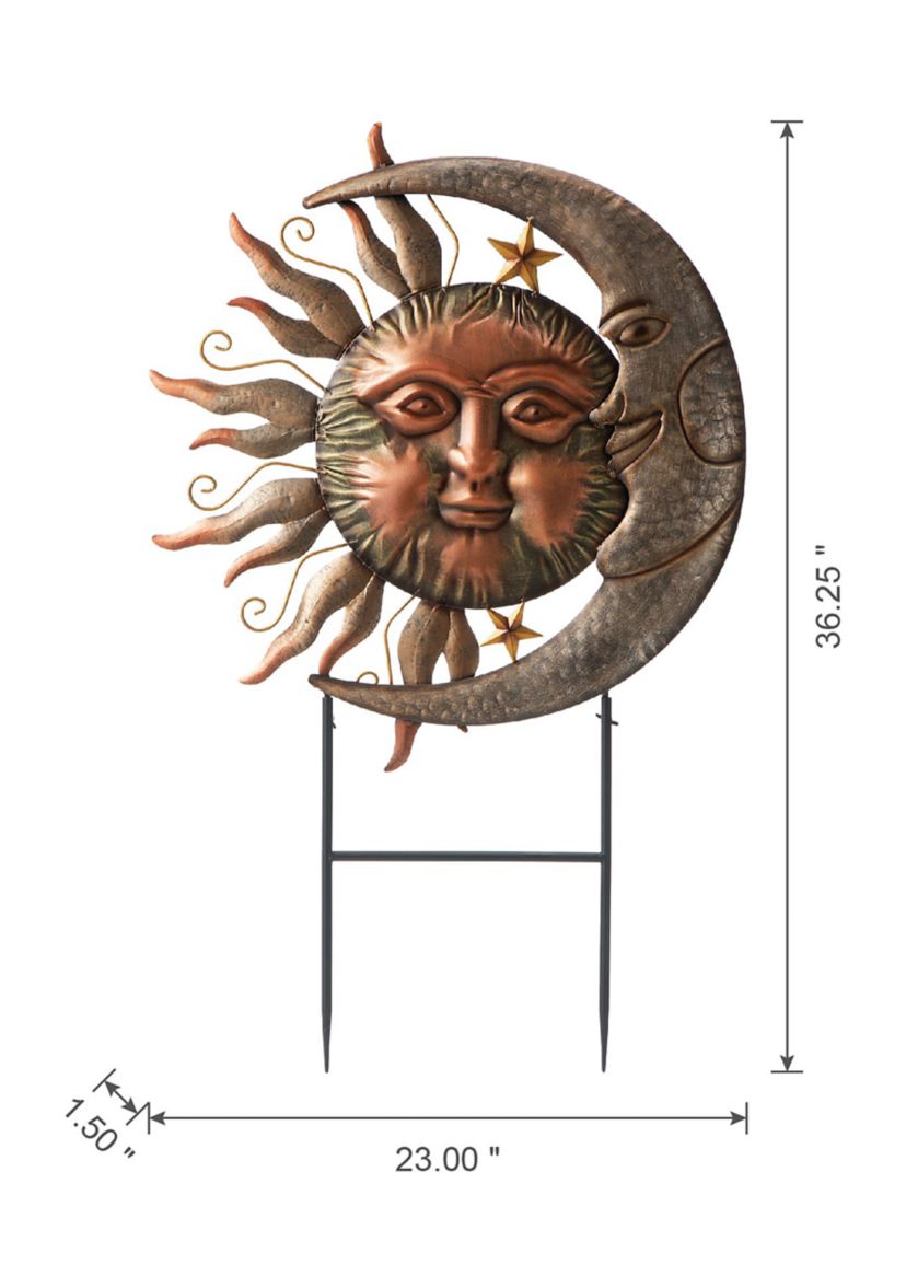 Metal Sun and Moon Yardstake or Wall Décor