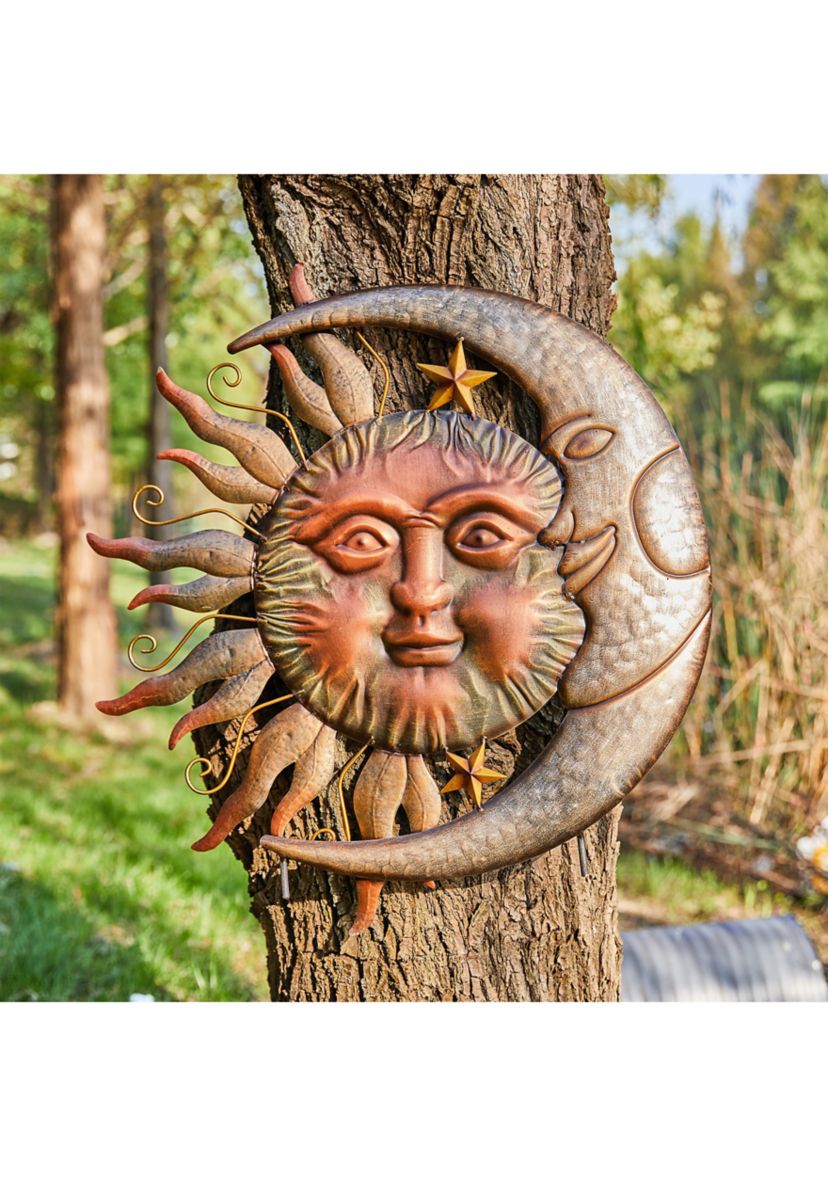 Metal Sun and Moon Yardstake or Wall Décor