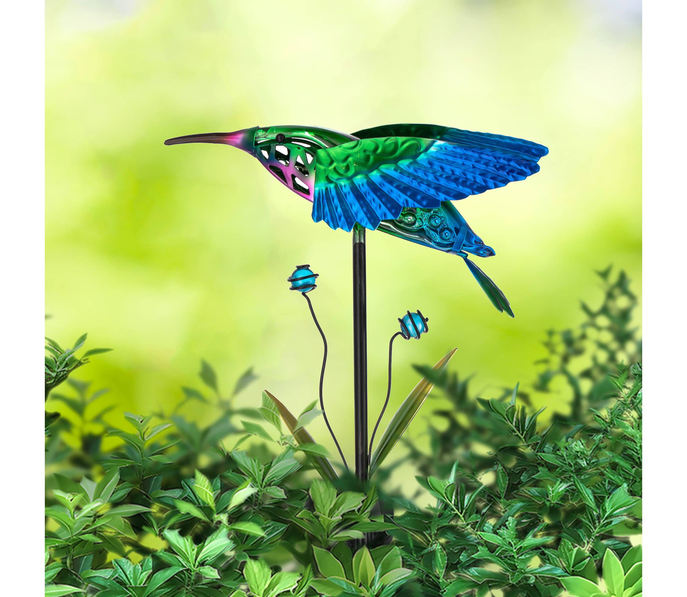 36"H Solar Hummingbird Yardstake (KD)
