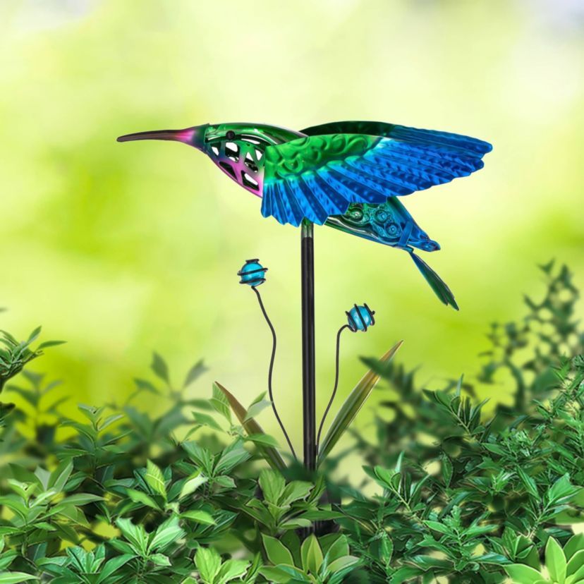 36"H Solar Hummingbird Yardstake (KD)