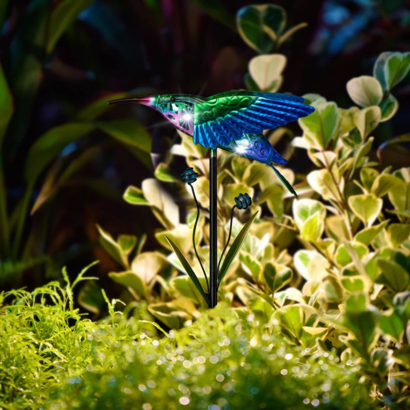 36"H Solar Hummingbird Yardstake (KD)
