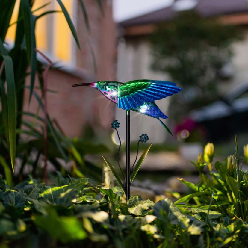 36"H Solar Hummingbird Yardstake (KD)