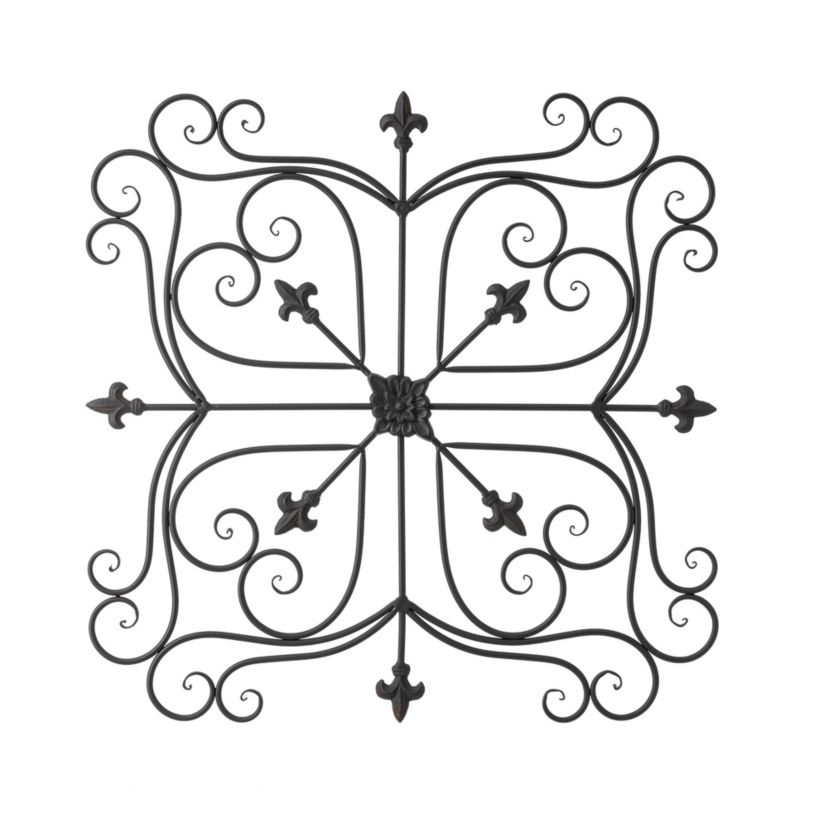 23.5"L Traditional Iron  Scroll Garden Wall Décor