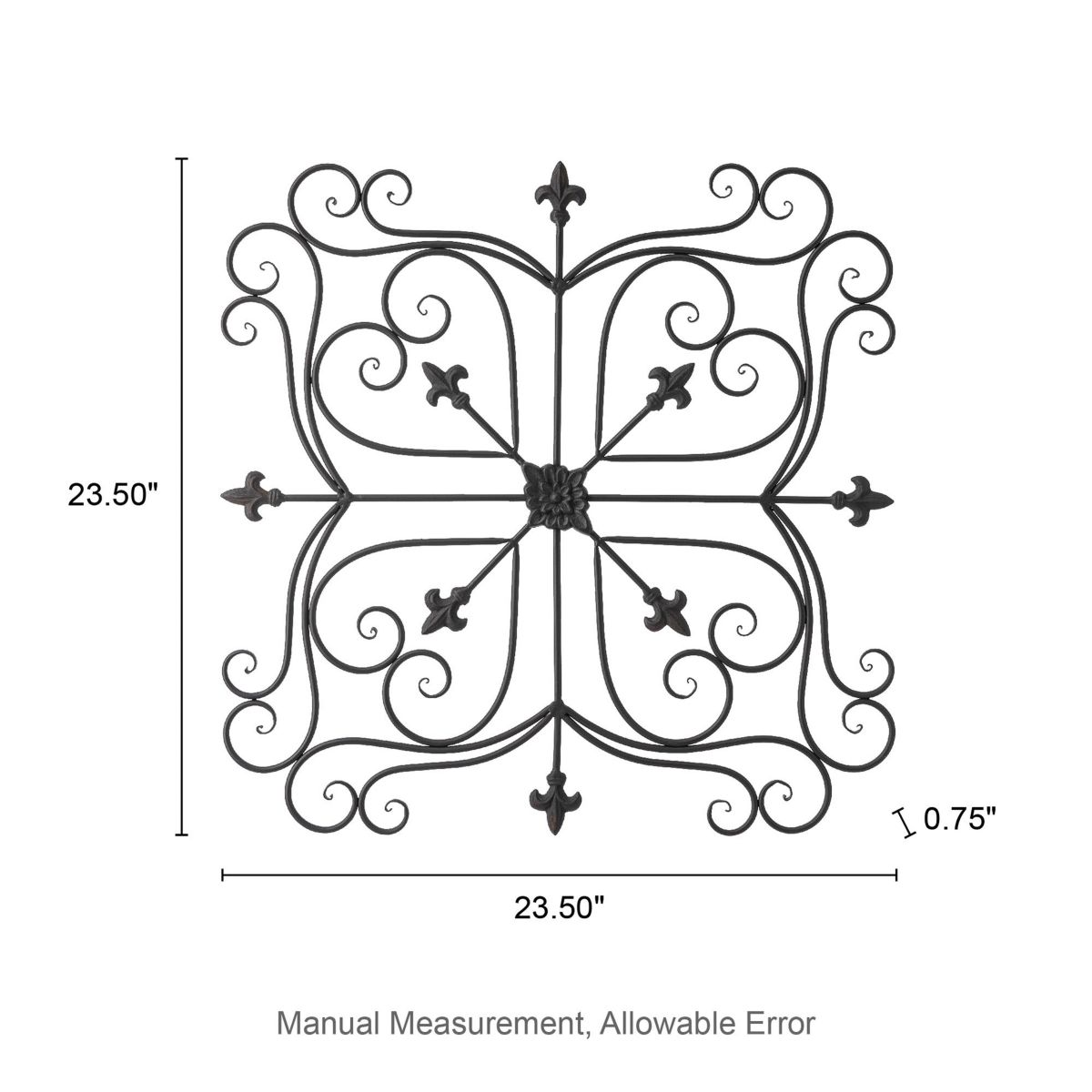 23.5"L Traditional Iron  Scroll Garden Wall Décor