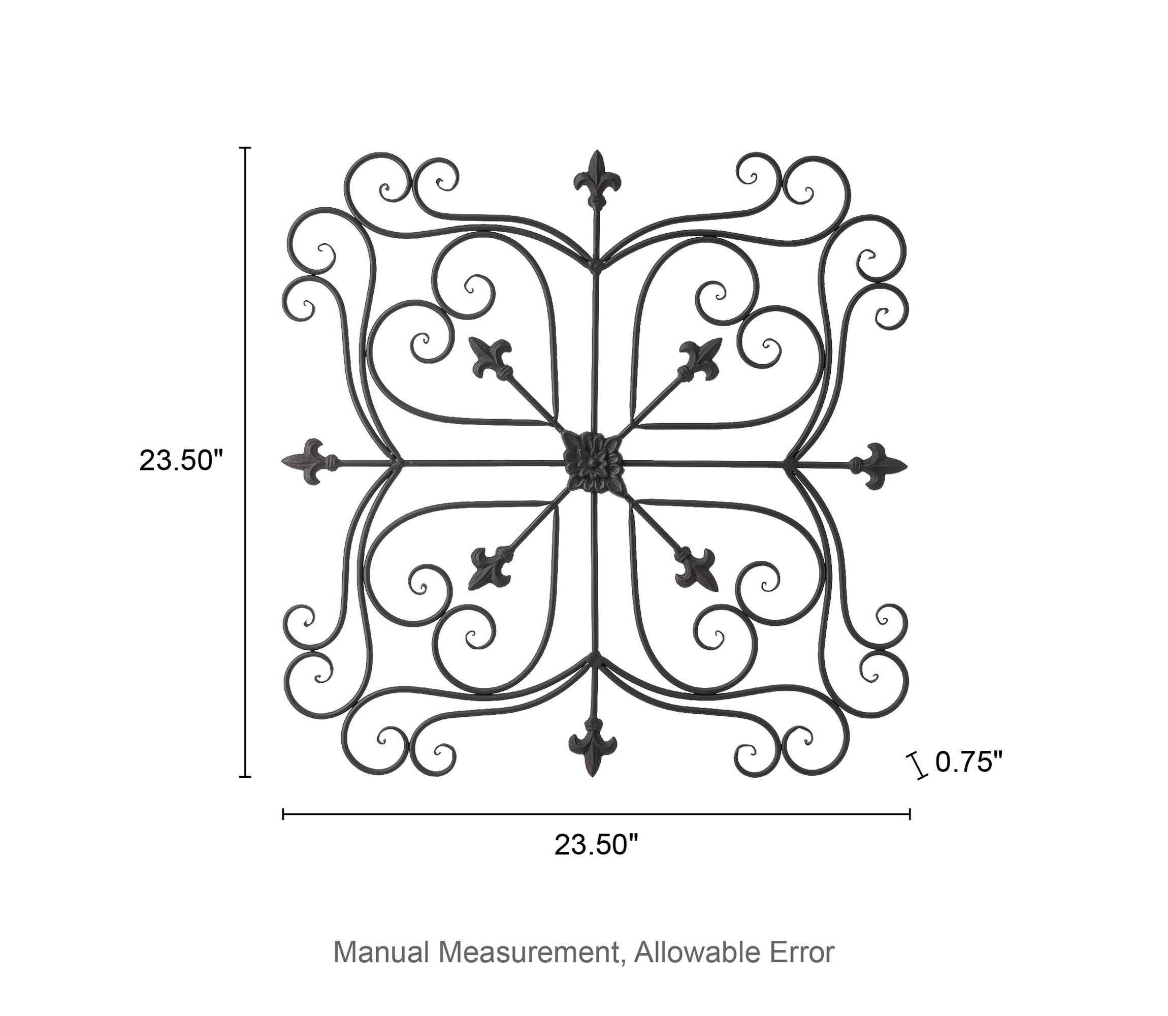 23.5"L Traditional Iron  Scroll Garden Wall Décor