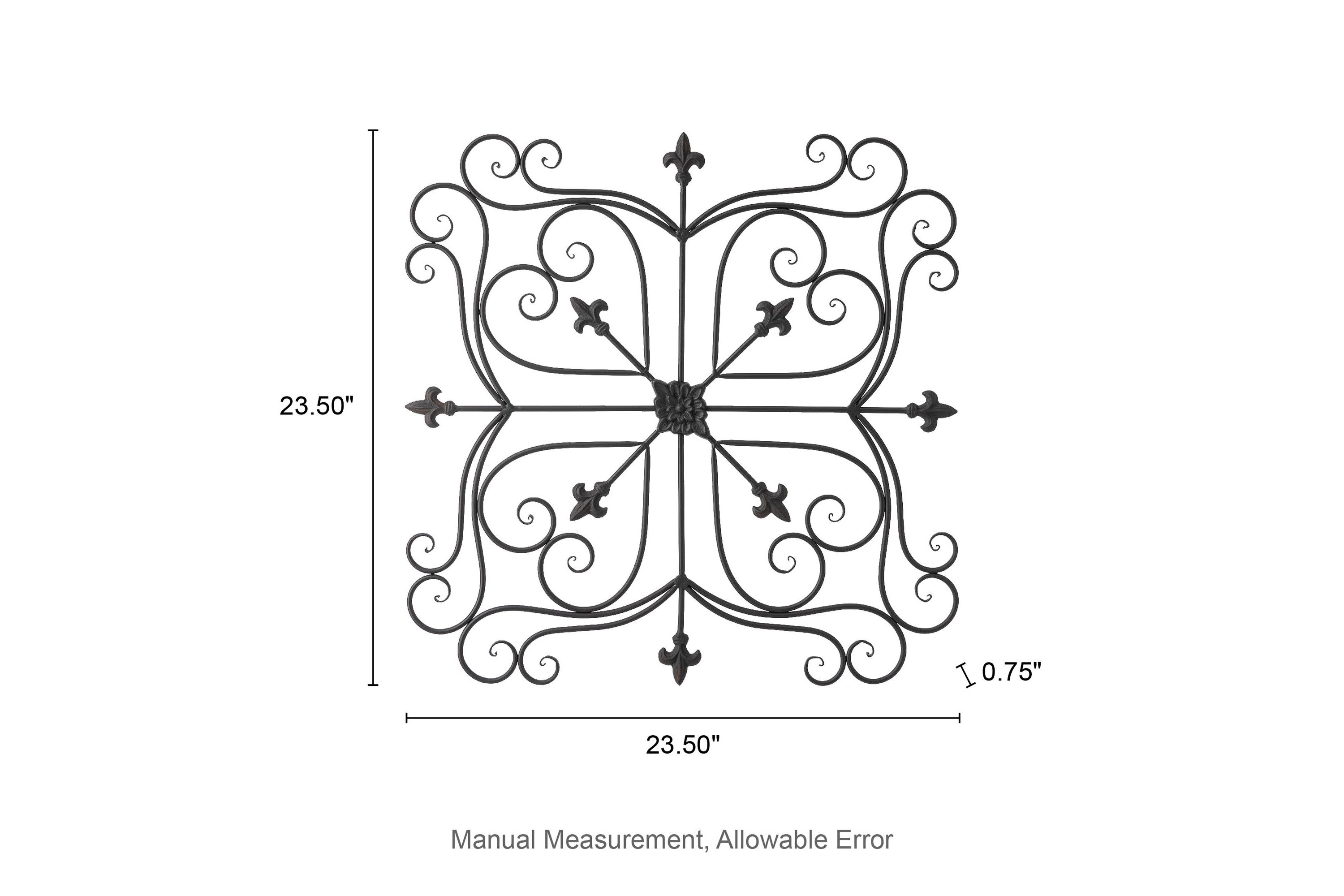 23.5"L Traditional Iron  Scroll Garden Wall Décor