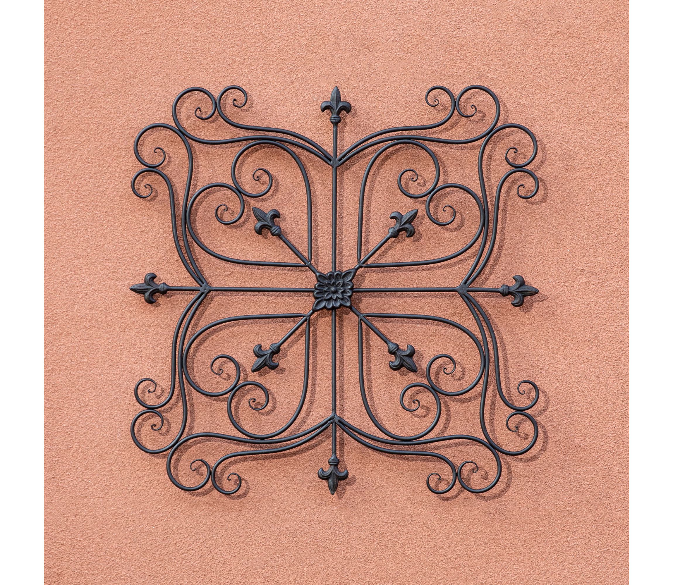 23.5"L Traditional Iron  Scroll Garden Wall Décor