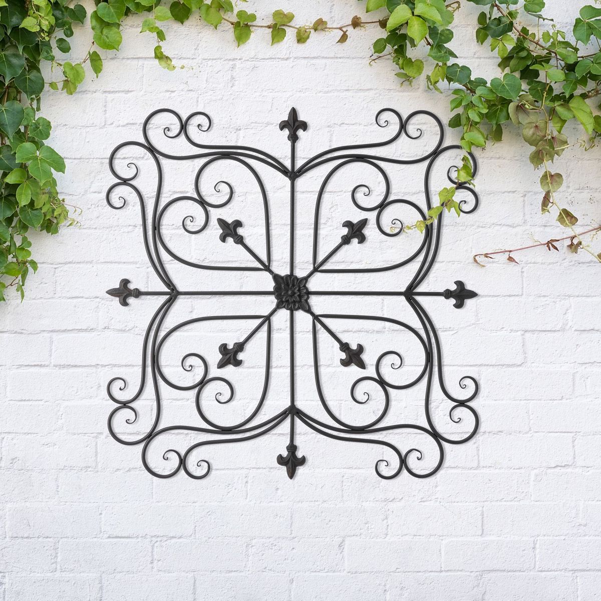 23.5"L Traditional Iron  Scroll Garden Wall Décor