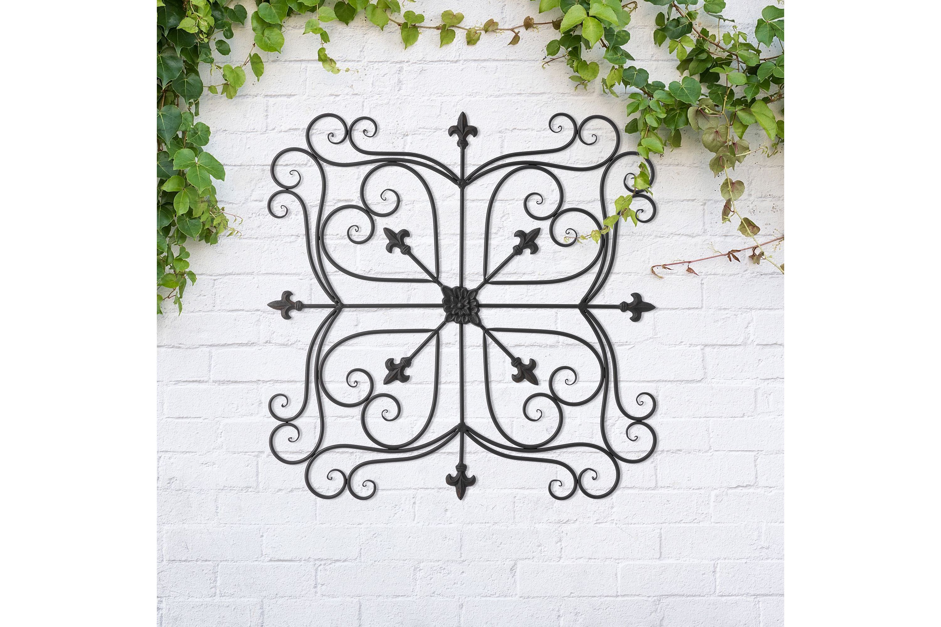 23.5"L Traditional Iron  Scroll Garden Wall Décor