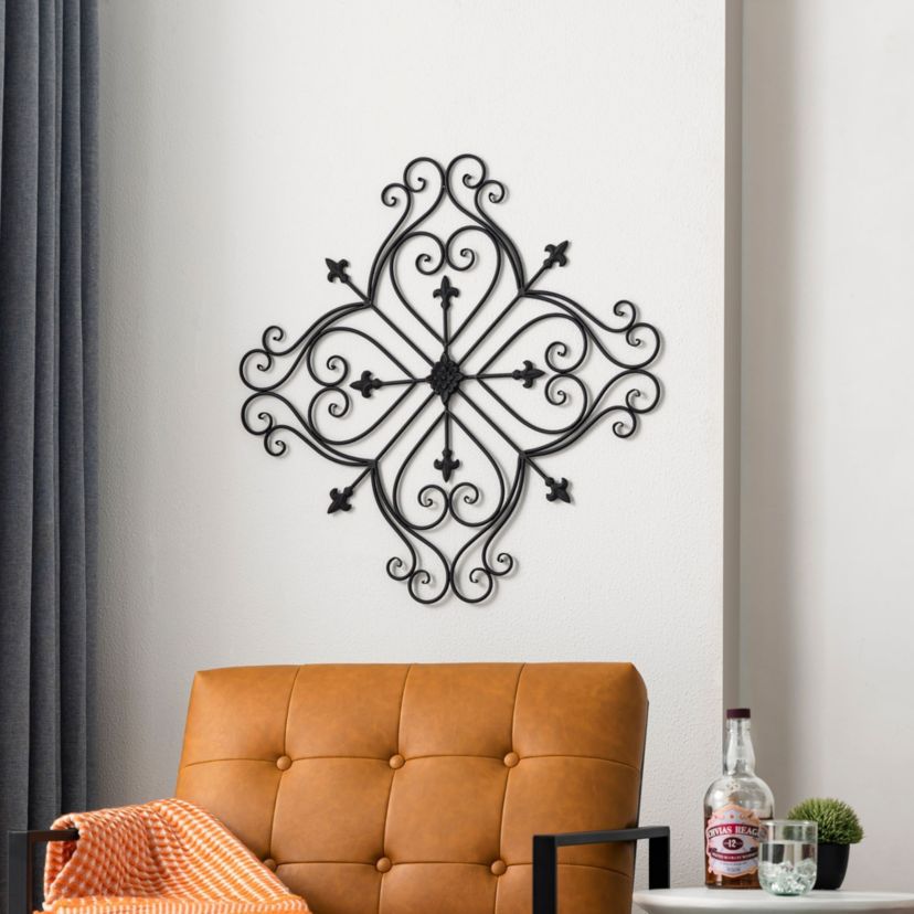 23.5"L Traditional Iron  Scroll Garden Wall Décor