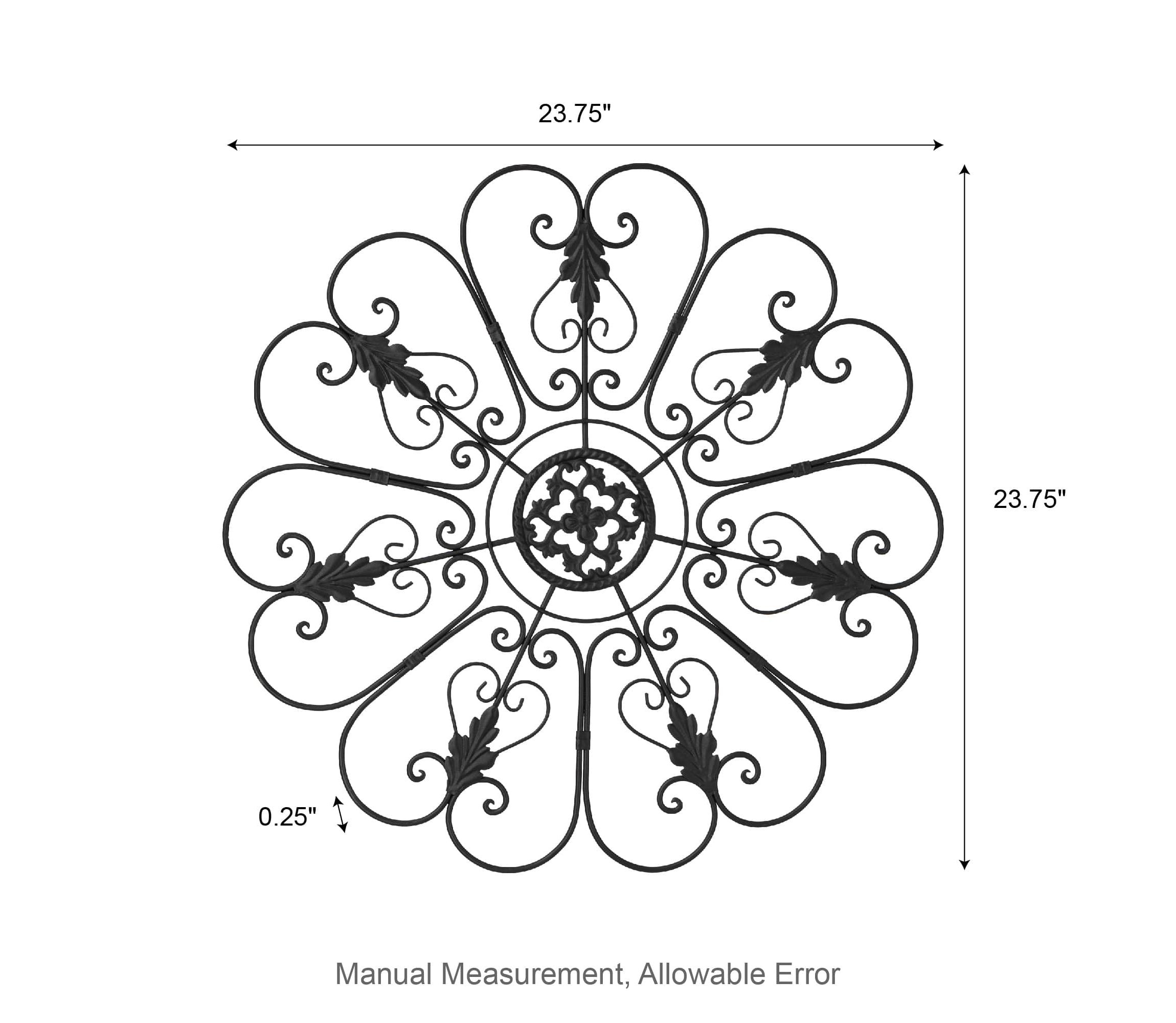 23.75"D  Traditional Iron Scroll Wall Décor