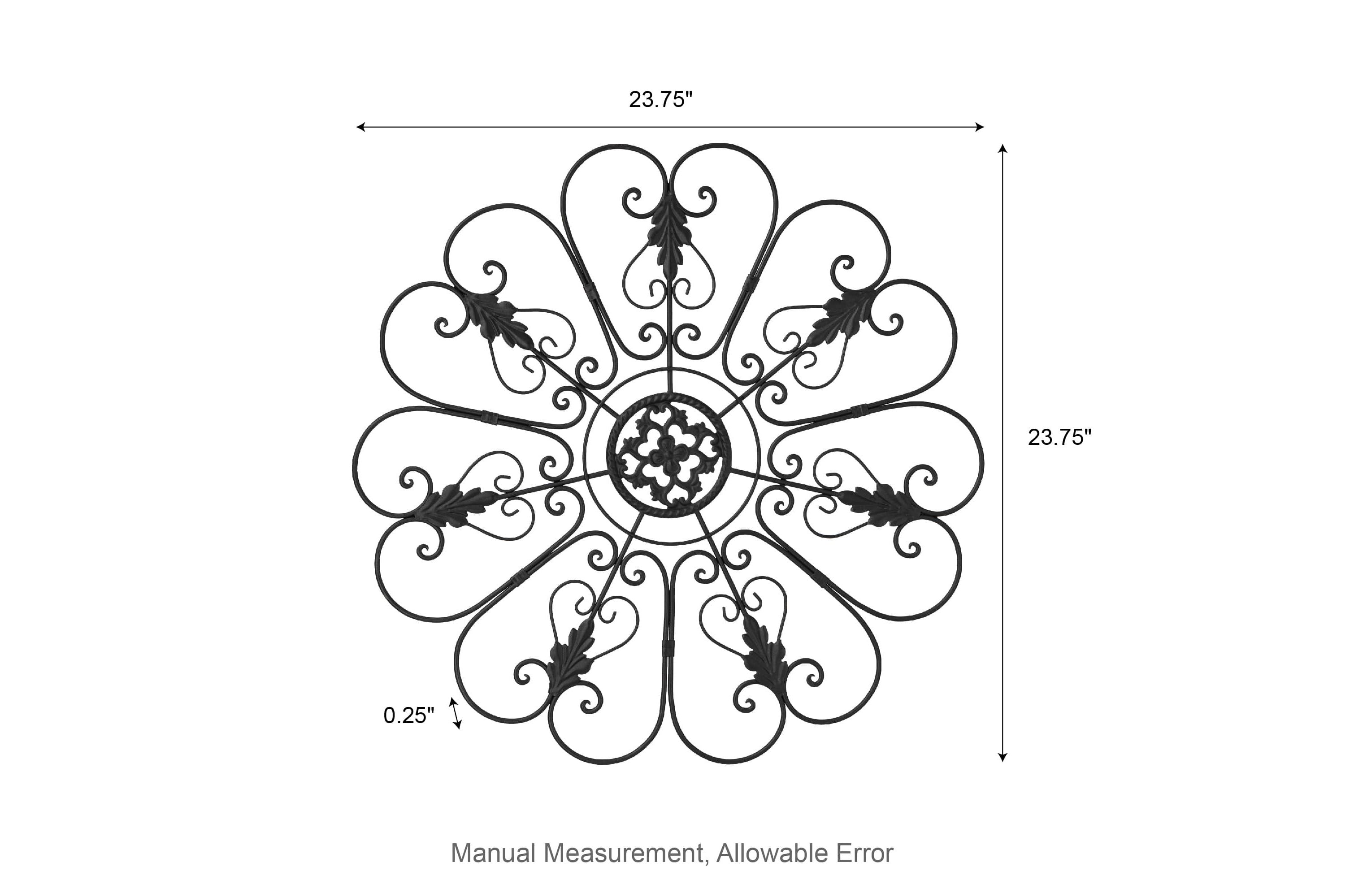 23.75"D  Traditional Iron Scroll Wall Décor