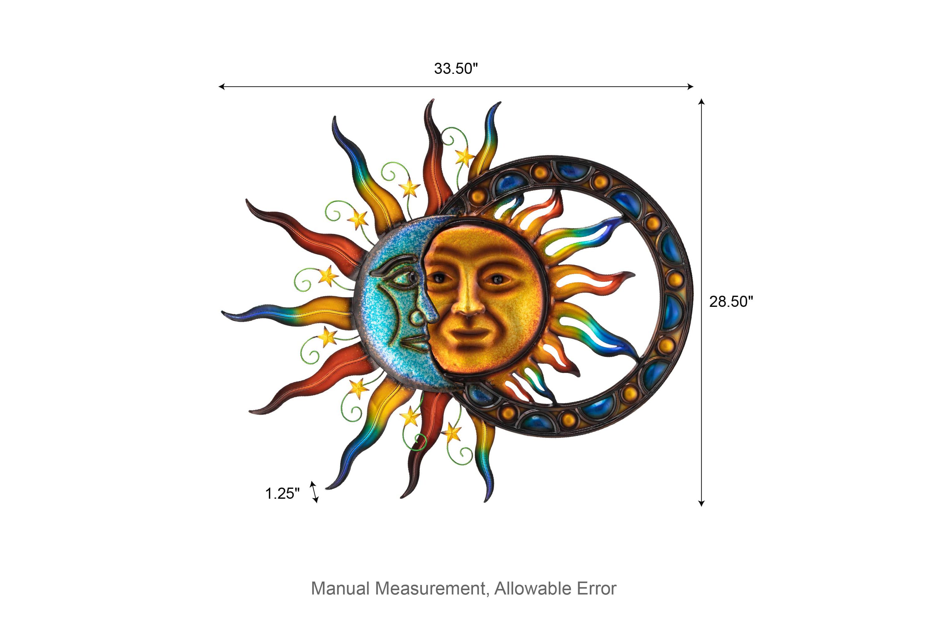 33.5"L Metal Sun and Moon Wall Décor (KD)Metal Thickness: 0.5mm