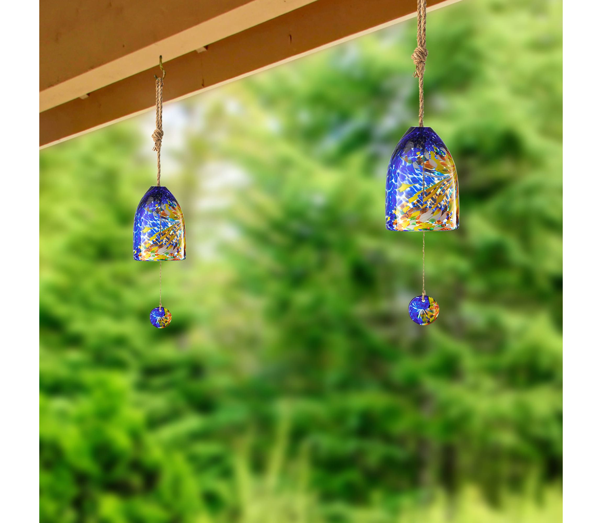 26"H Glass Twist Glaze Windchime