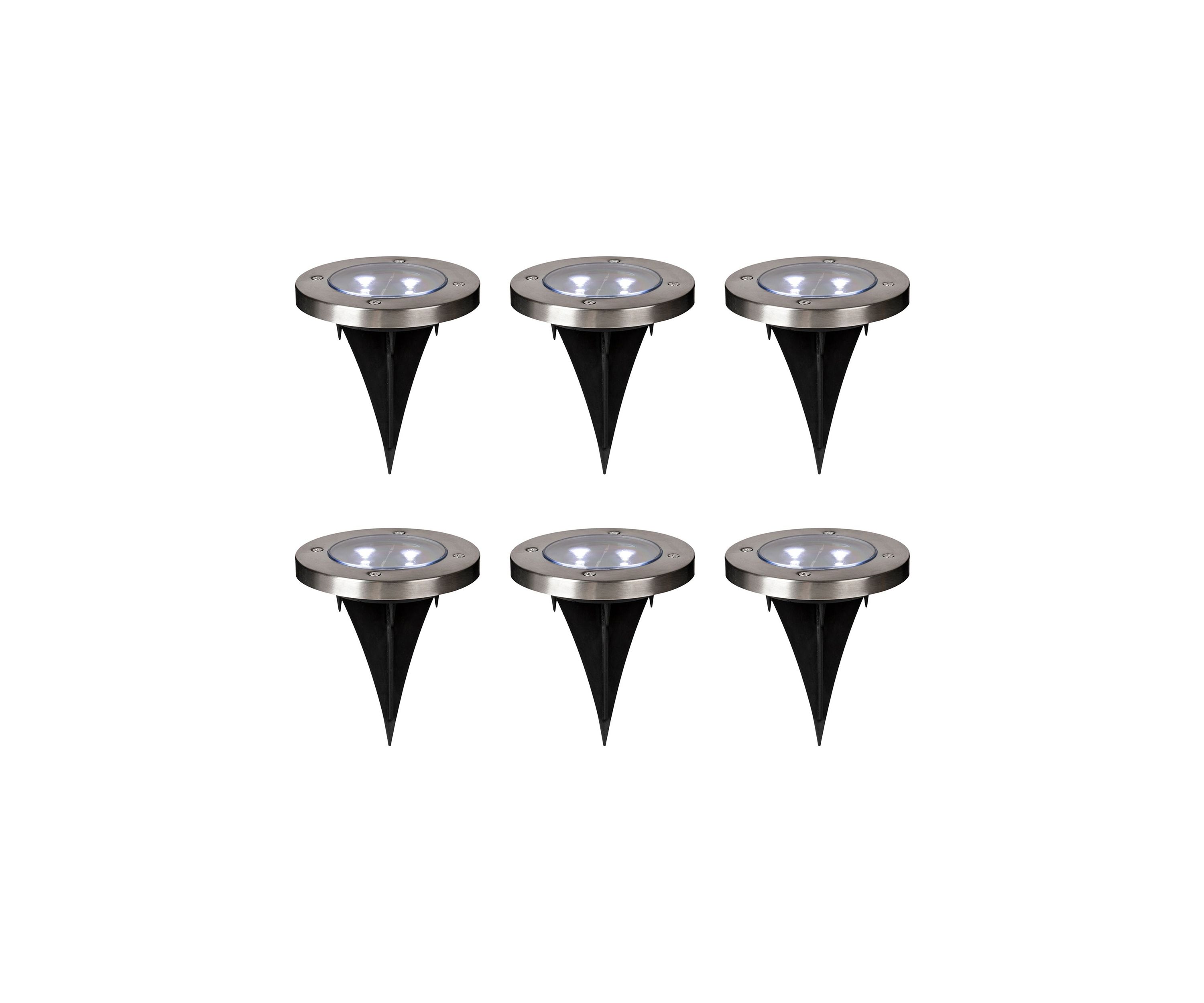 Set of 6 Solar  Powered LED Pathway Ground Light