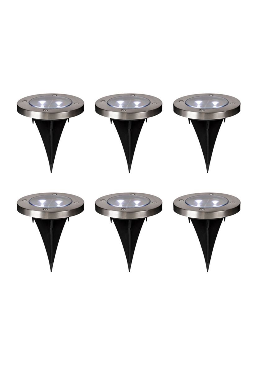Set of 6 Solar  Powered LED Pathway Ground Light