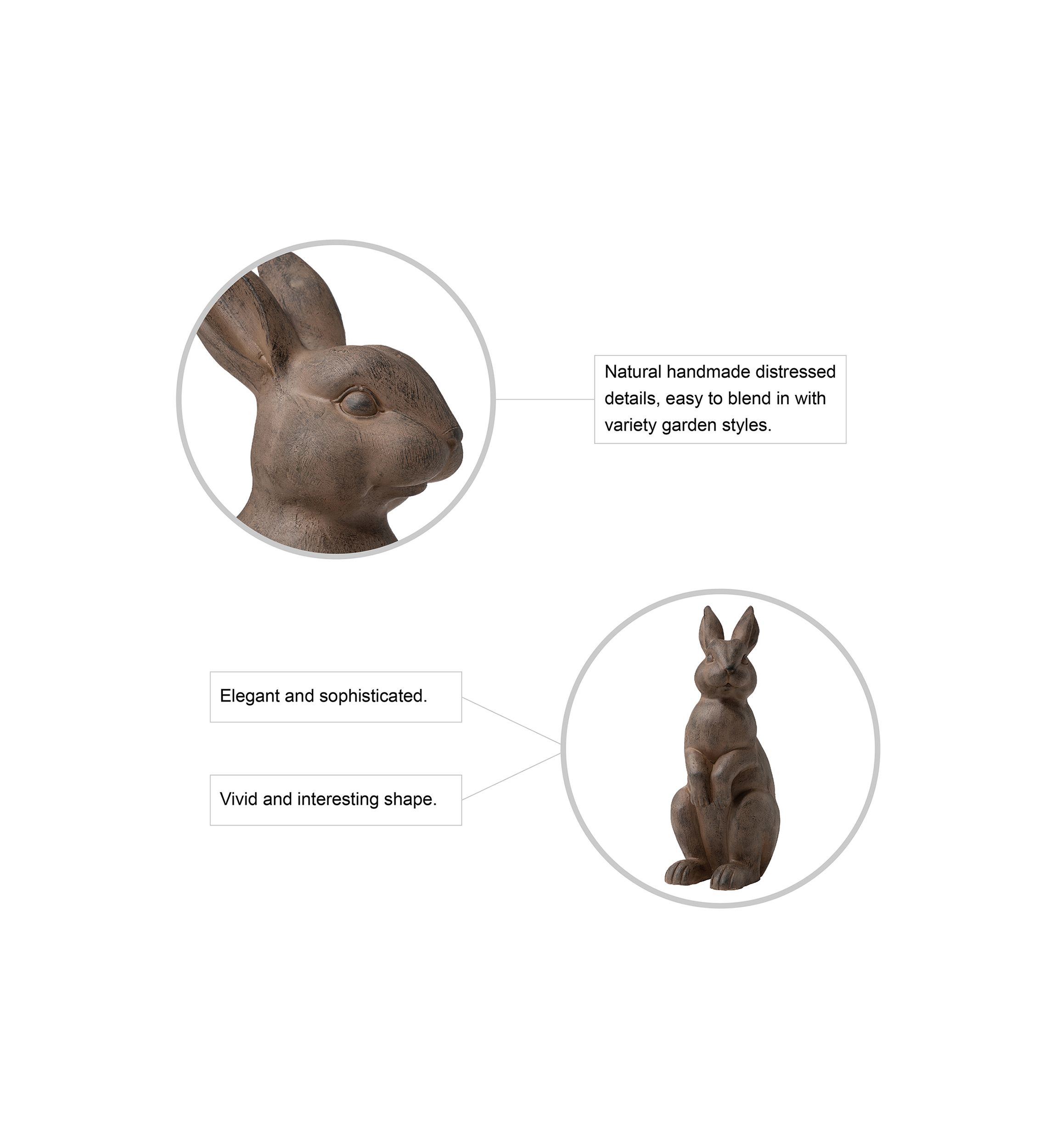Tan Standing Rabbit Statue