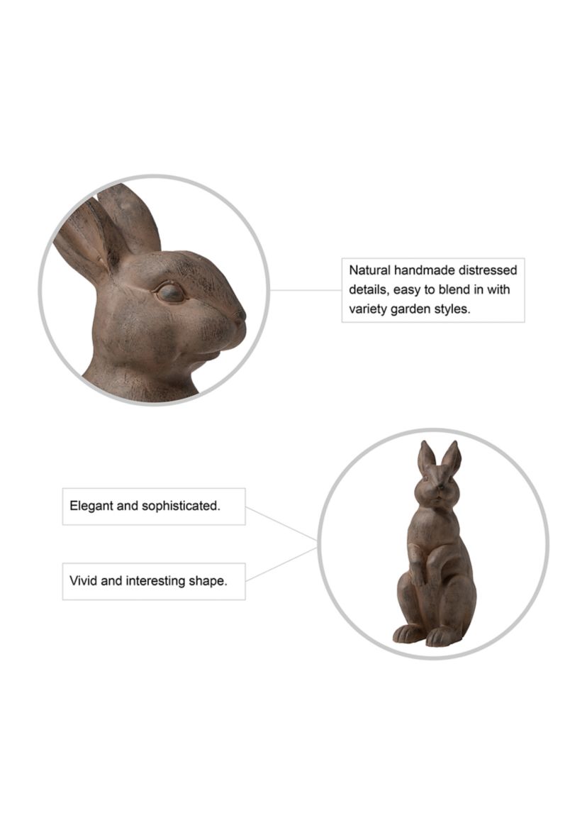 Tan Standing Rabbit Statue