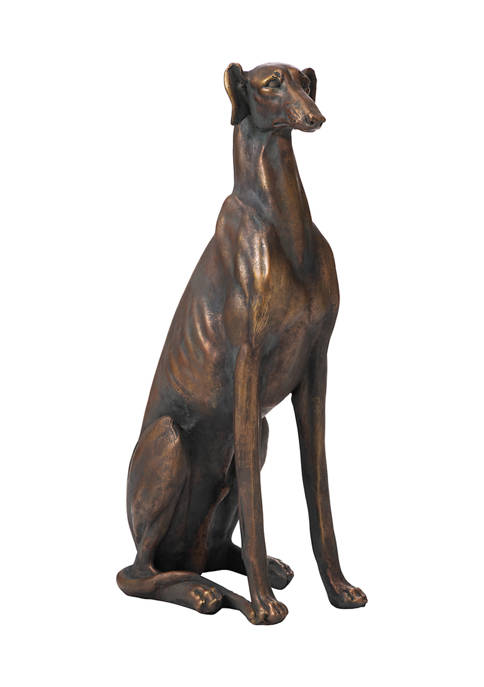 Glitzhome Sitting Greyhound Dog Statue