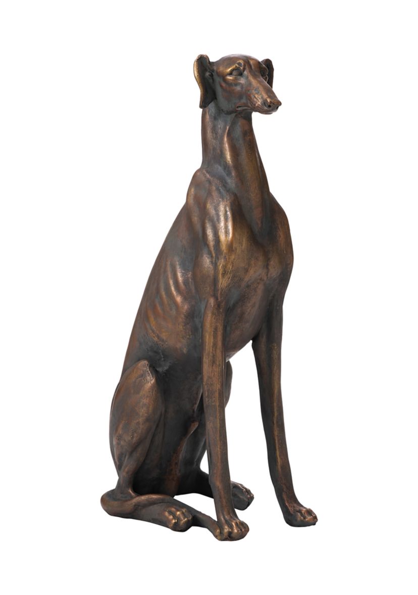 Sitting Greyhound Dog Statue