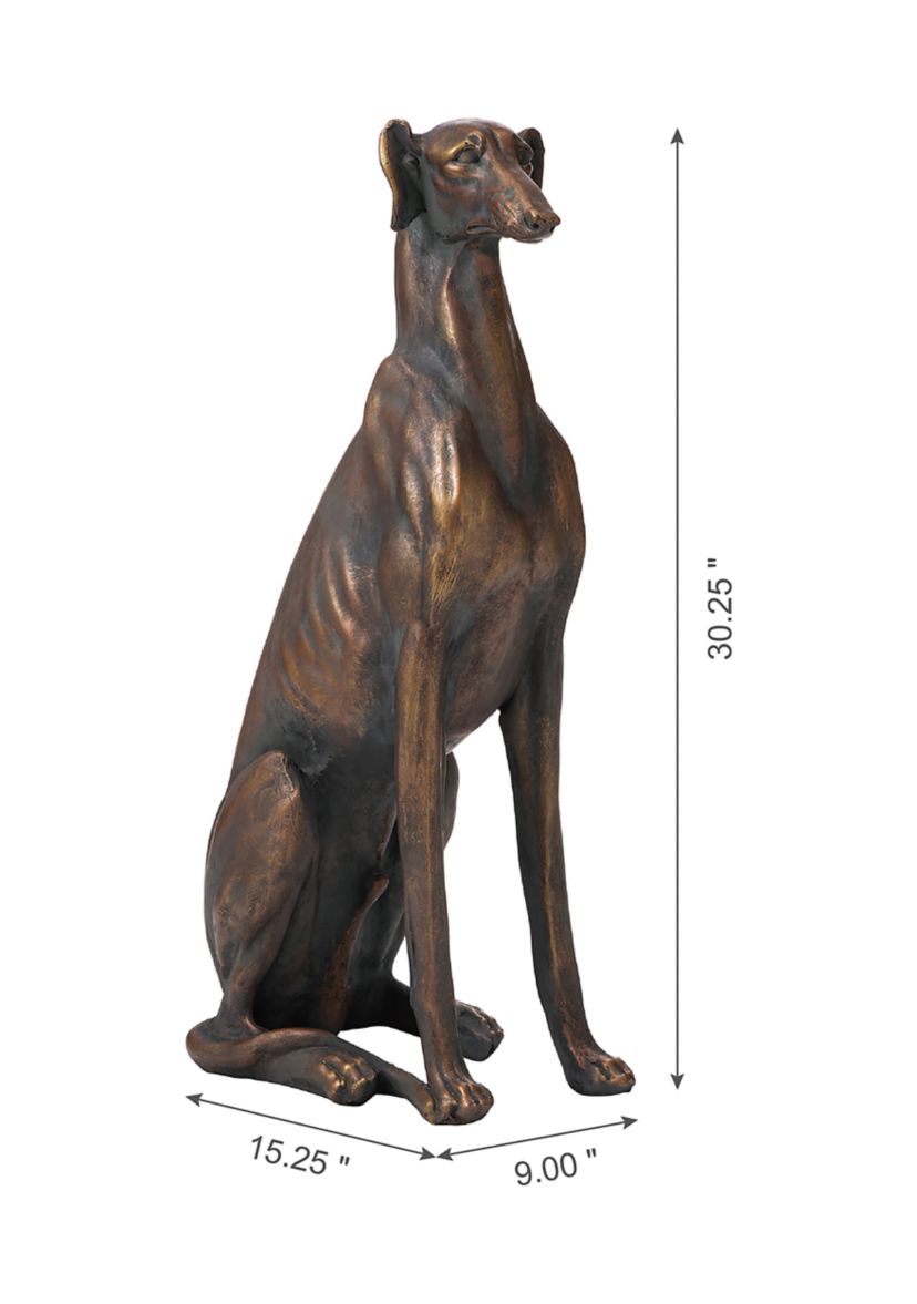 Sitting Greyhound Dog Statue