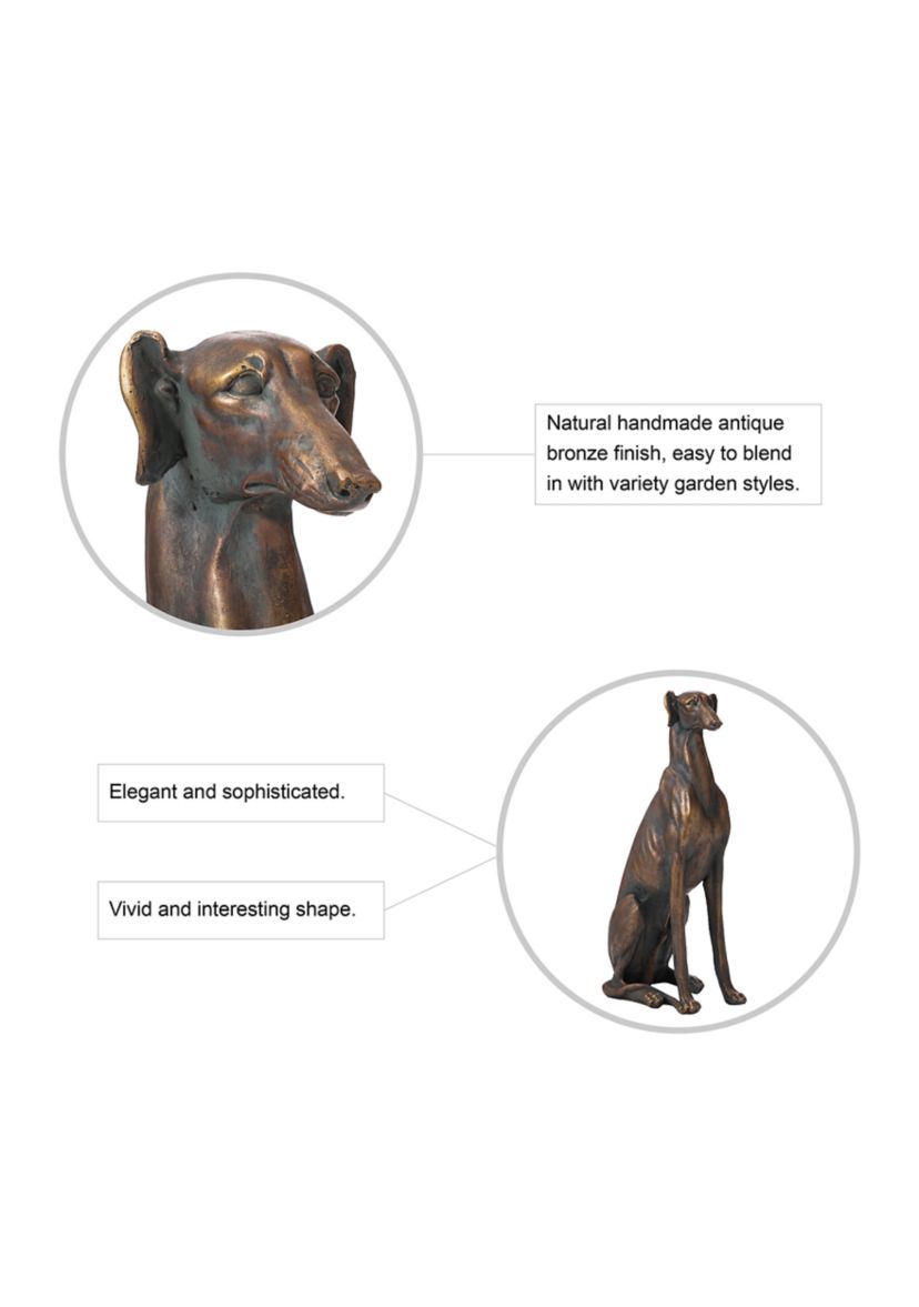Sitting Greyhound Dog Statue