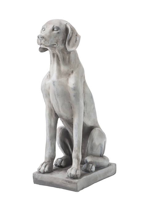 Glitzhome Sand Beige Sitting Labrador Retriever Dog Statue