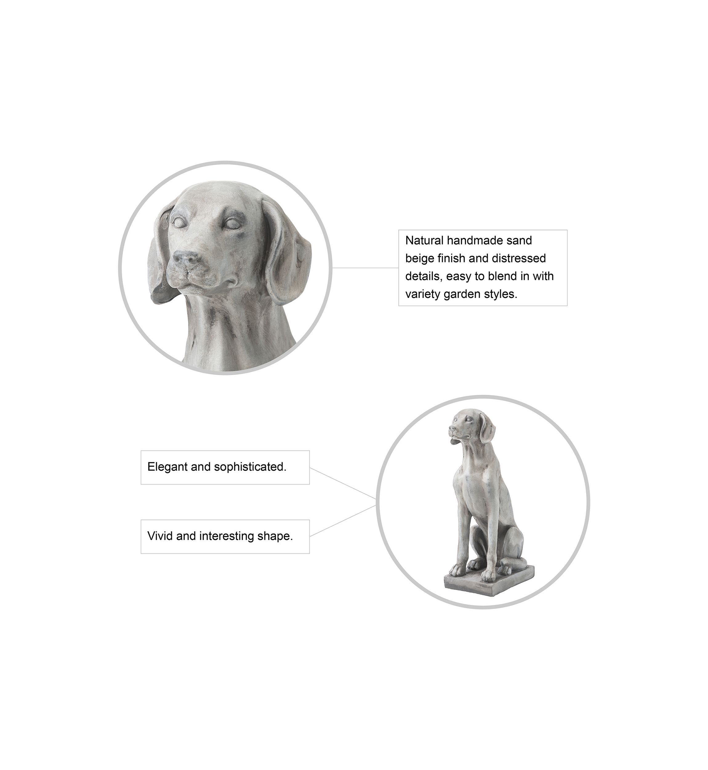Sand Beige Sitting Labrador Retriever Dog Statue