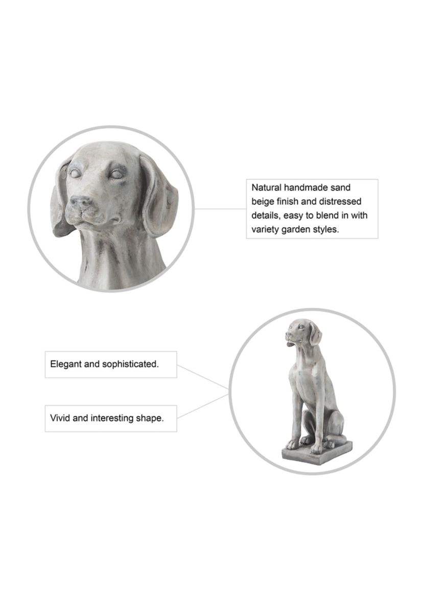 Sand Beige Sitting Labrador Retriever Dog Statue