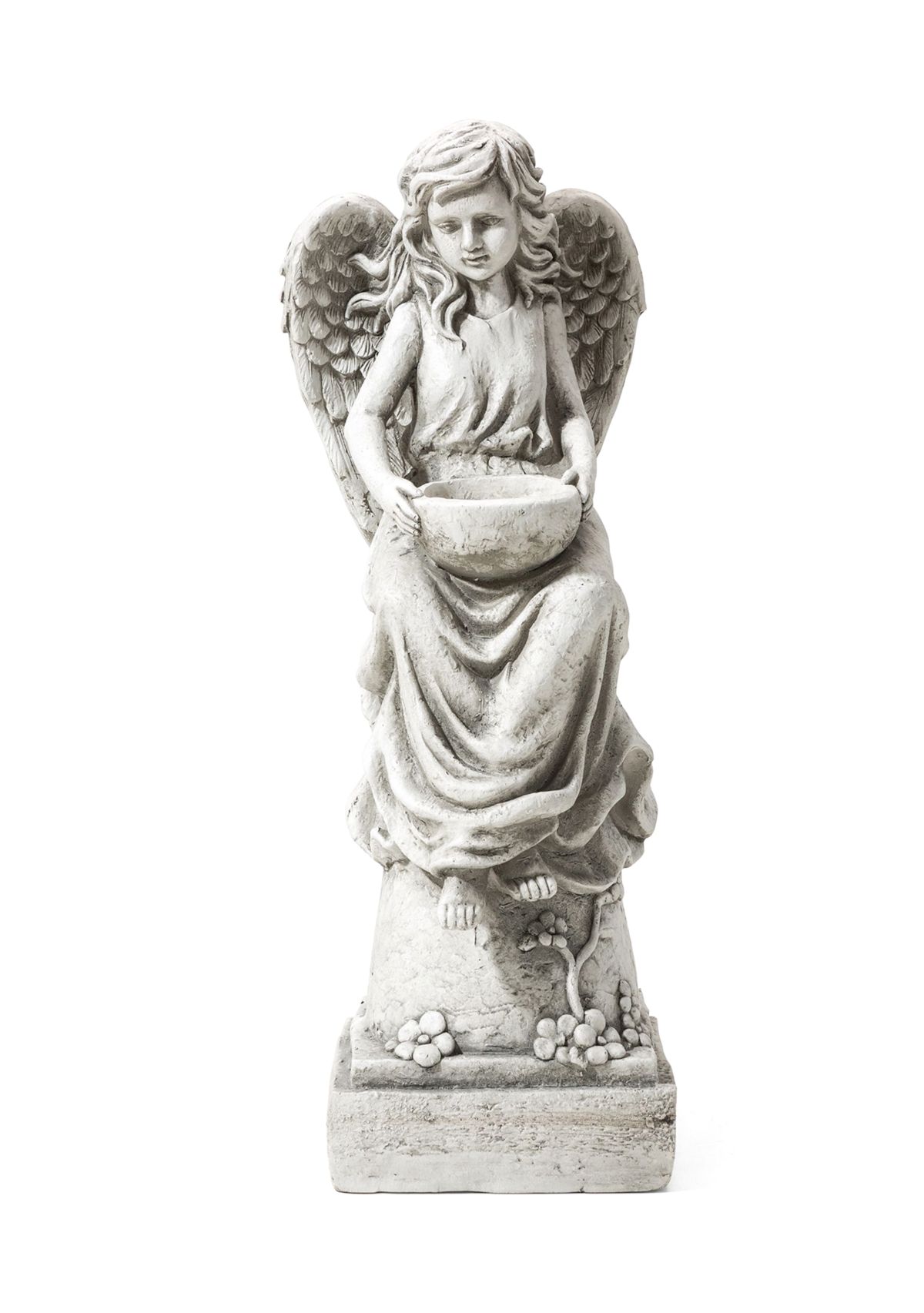 MGO Angel Garden Statue with a Birdbath