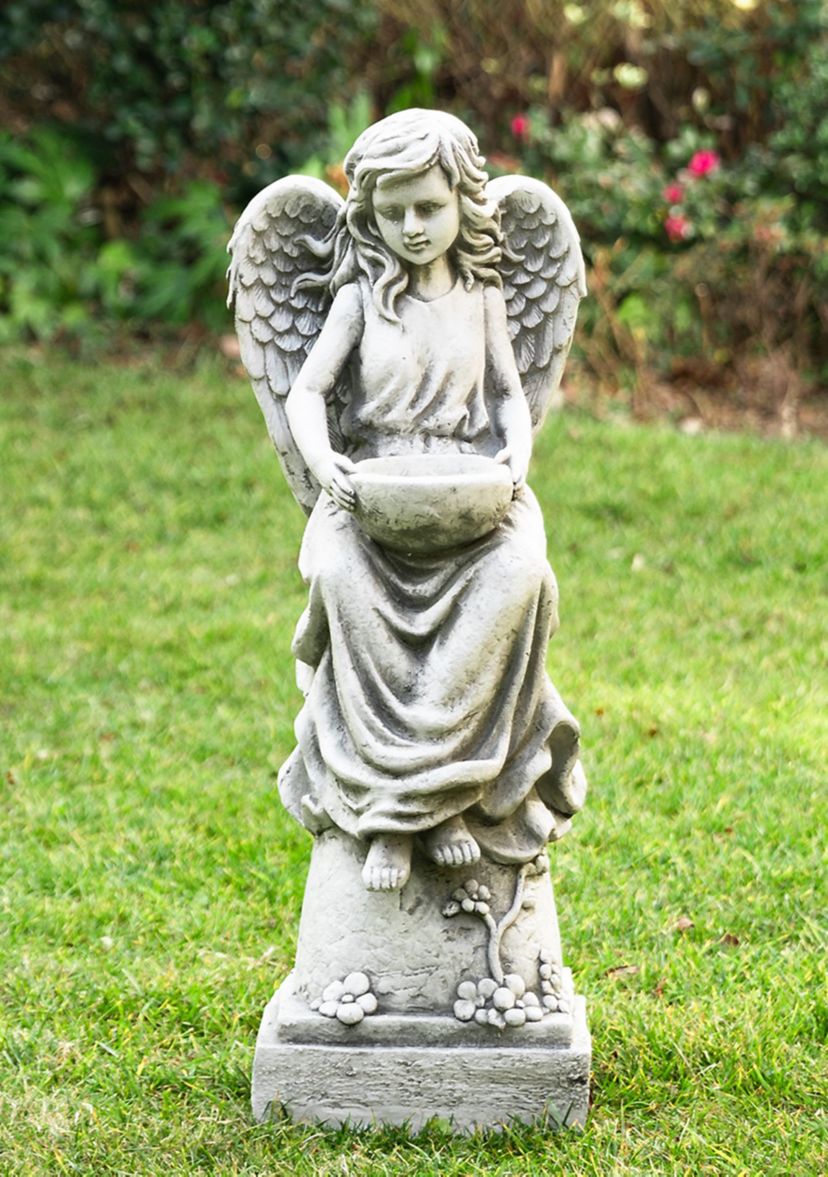 MGO Angel Garden Statue with a Birdbath