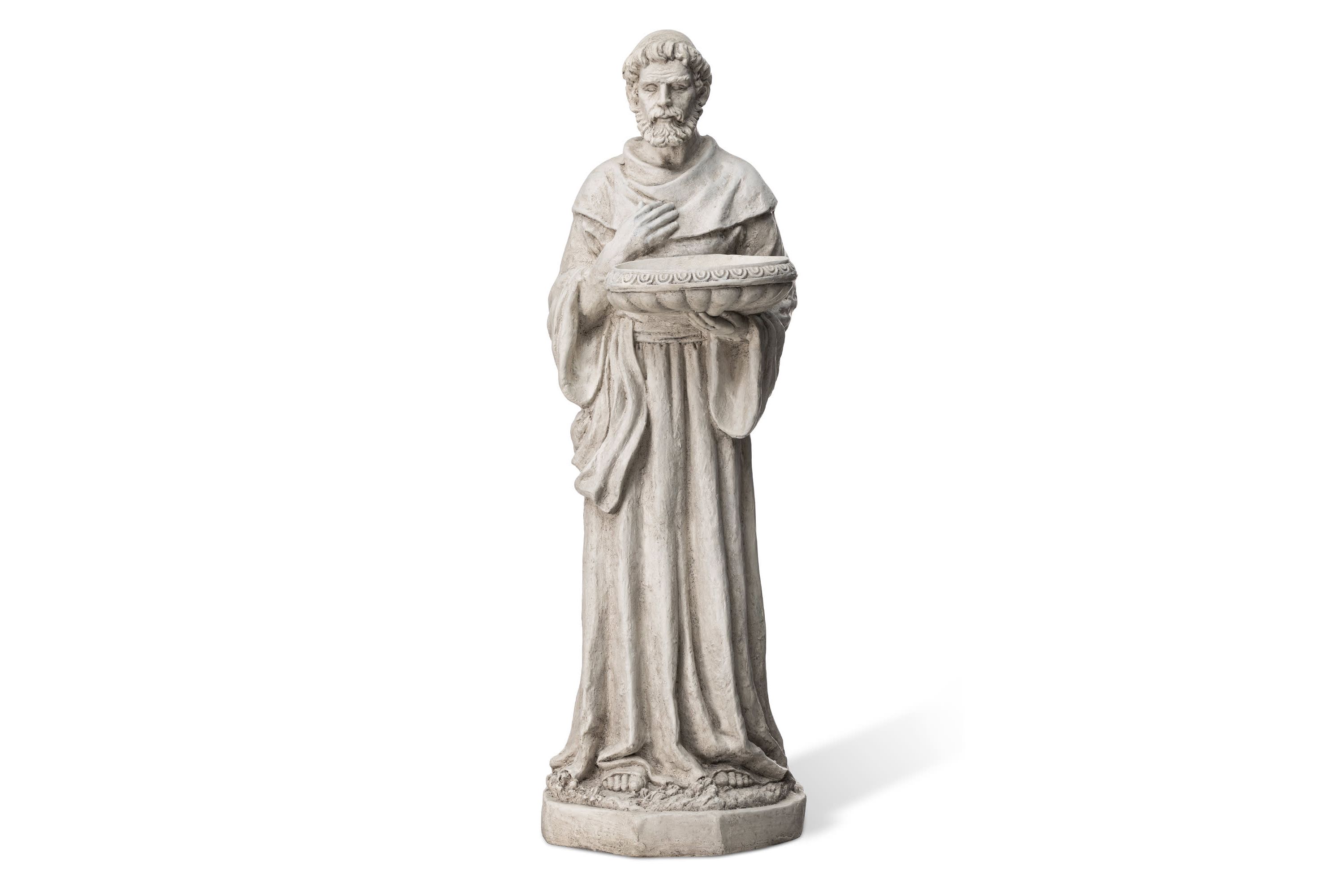 32.75"H MGO St. Francis Garden Statue with Birdfeeder