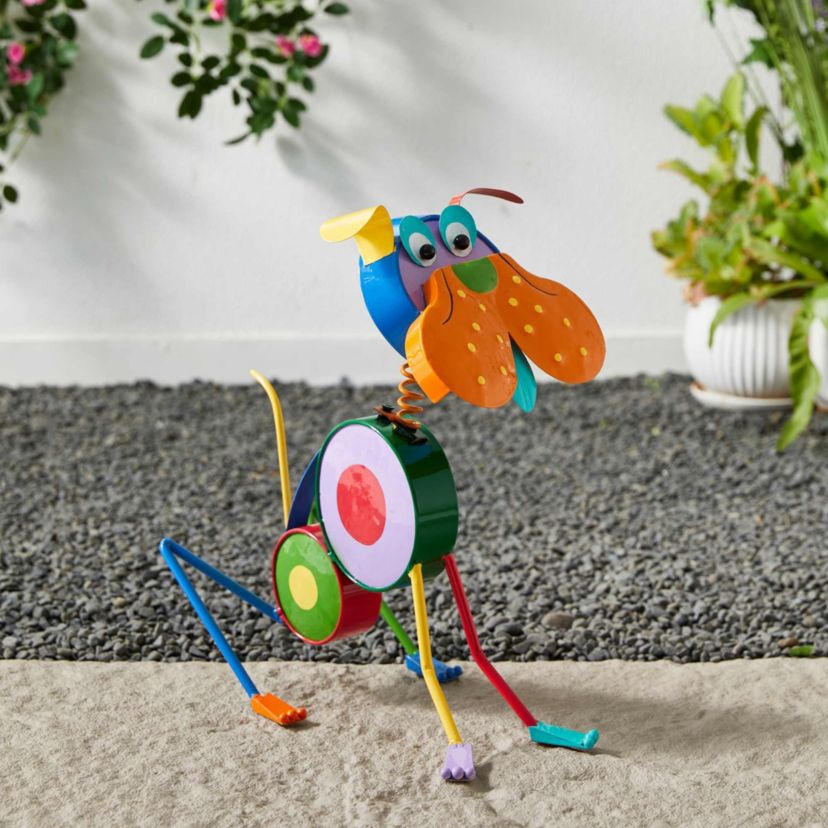 17"H Metal Novelty Puppy Garden StatueMetal Thickness:0.3mm