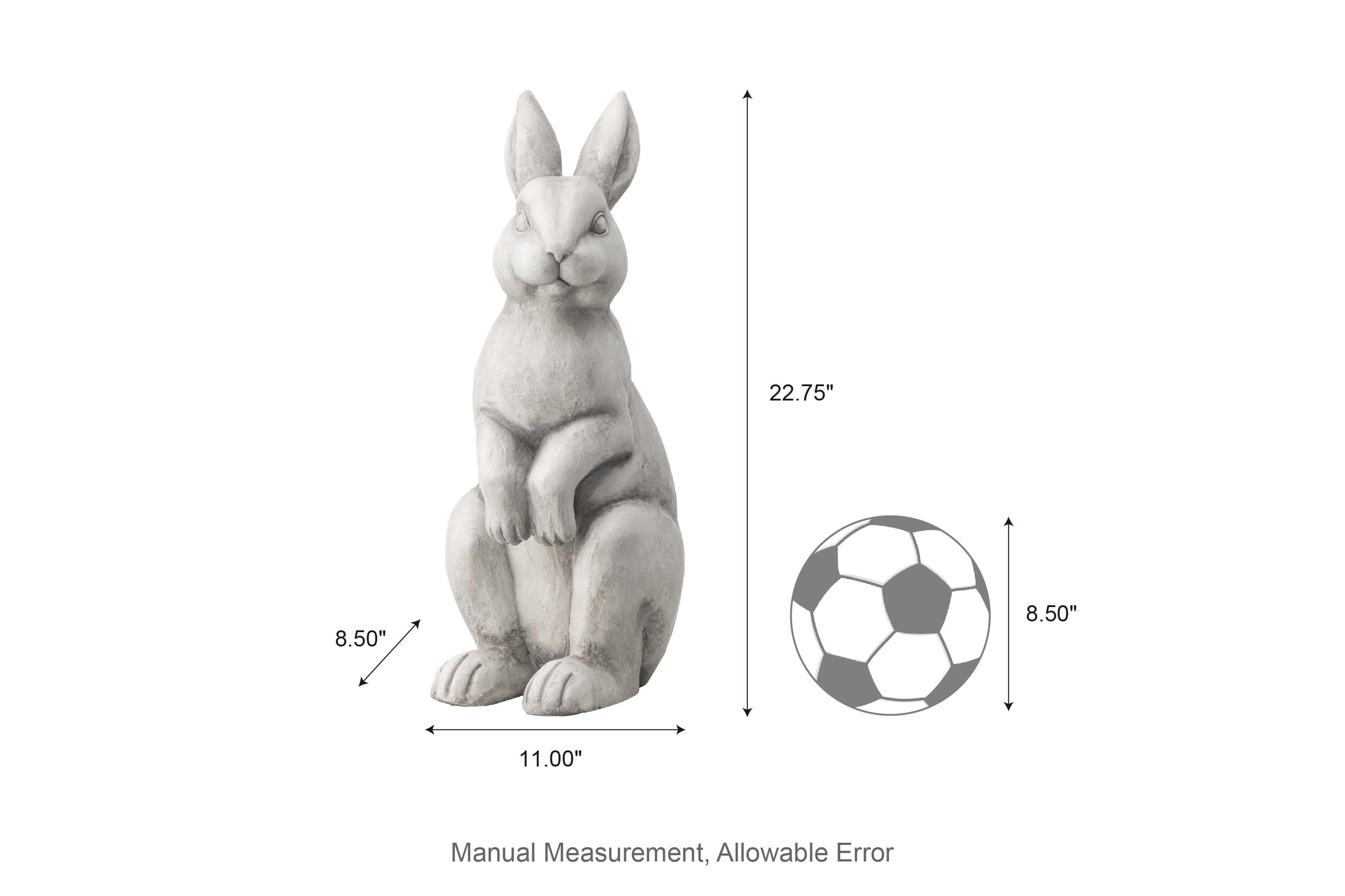 22.75"H MGO White Standing Rabbit Statue