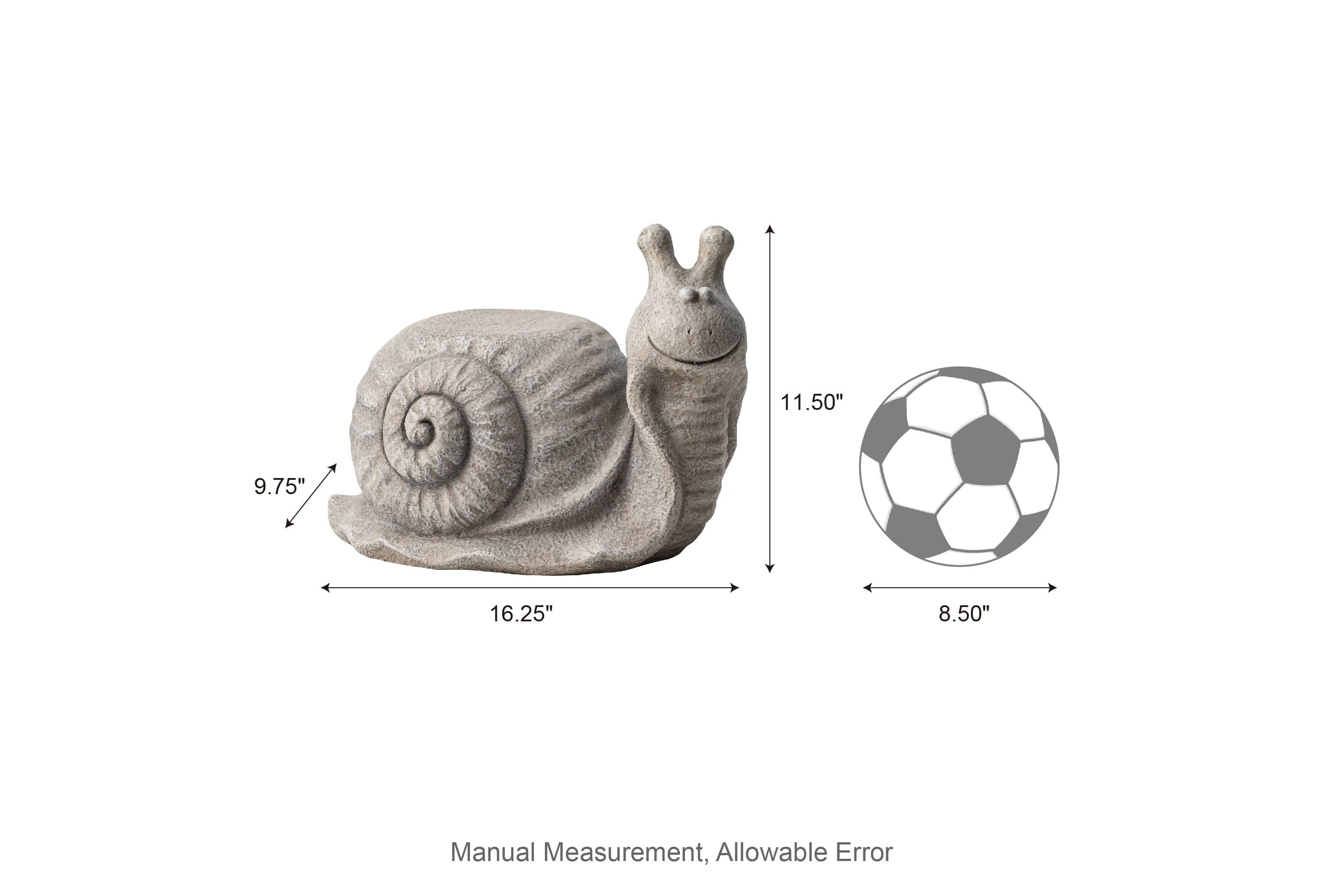 16.25"L MGO Snail Garden Statue or Planter Stand