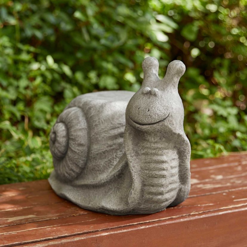 16.25"L MGO Snail Garden Statue or Planter Stand