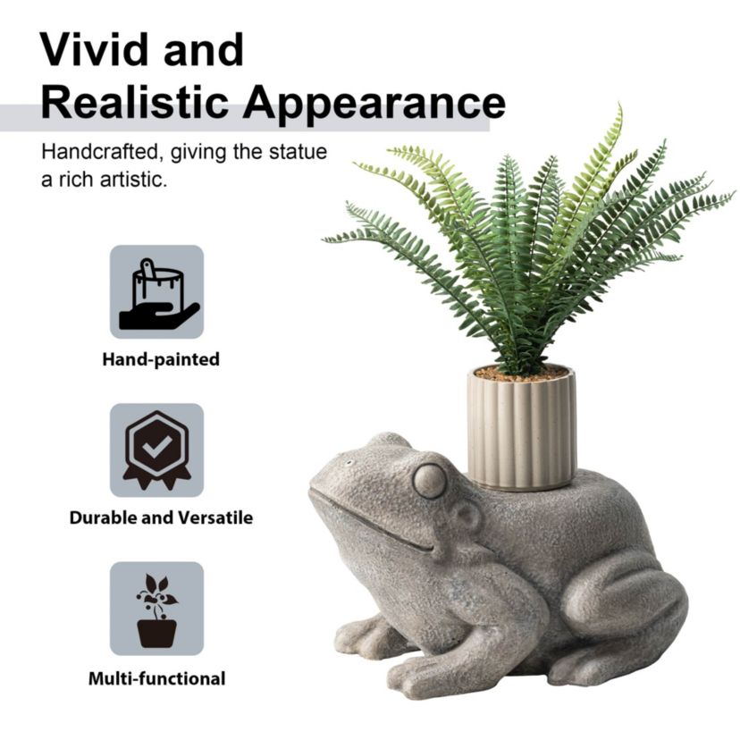 15.25"L MGO Snail Garden Statue or Planter Stand