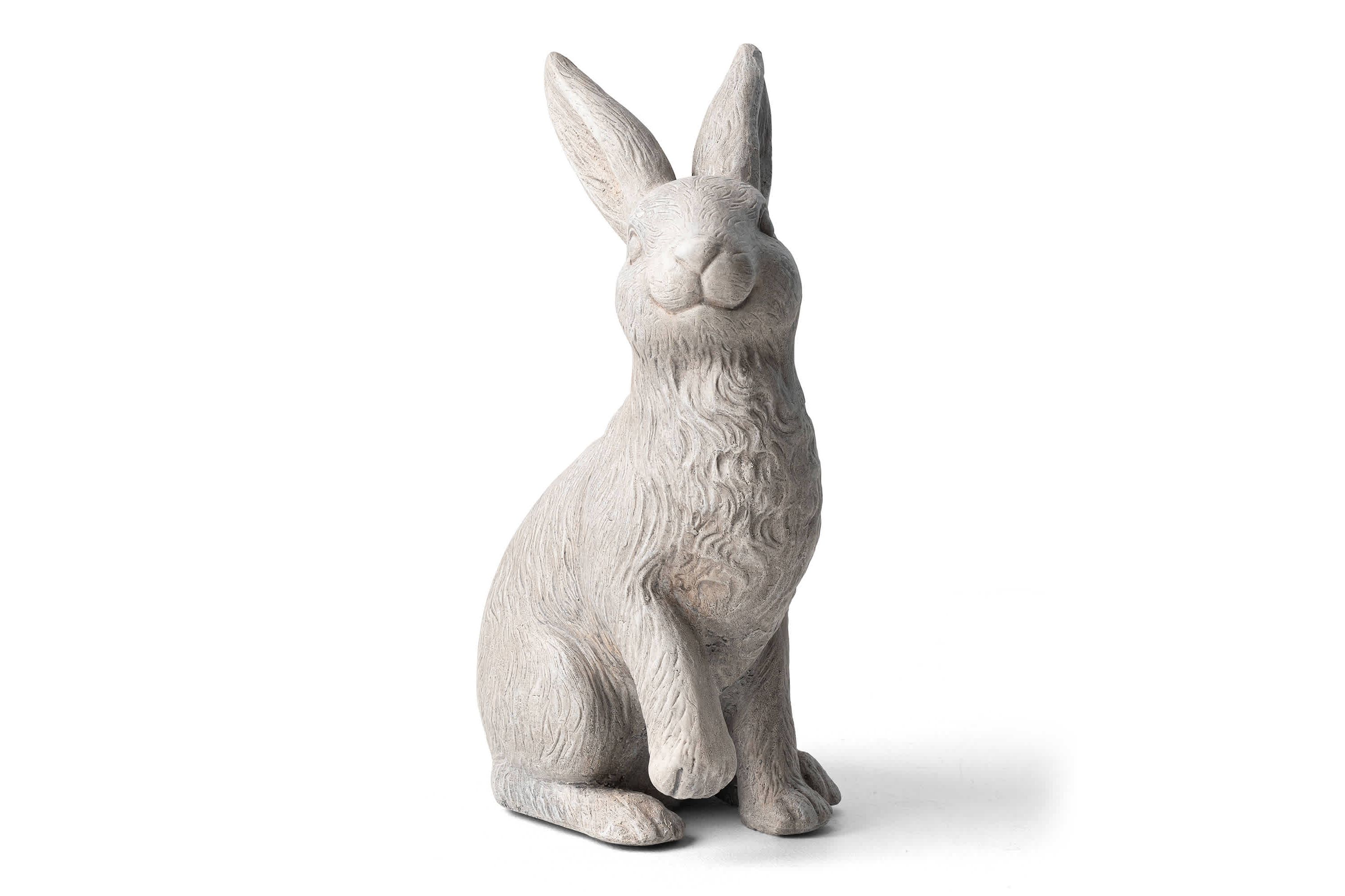 18"H MGO Sitting Rabbit Garden Statue