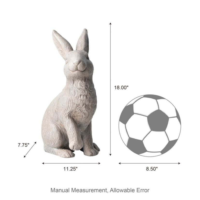 18"H MGO Sitting Rabbit Garden Statue