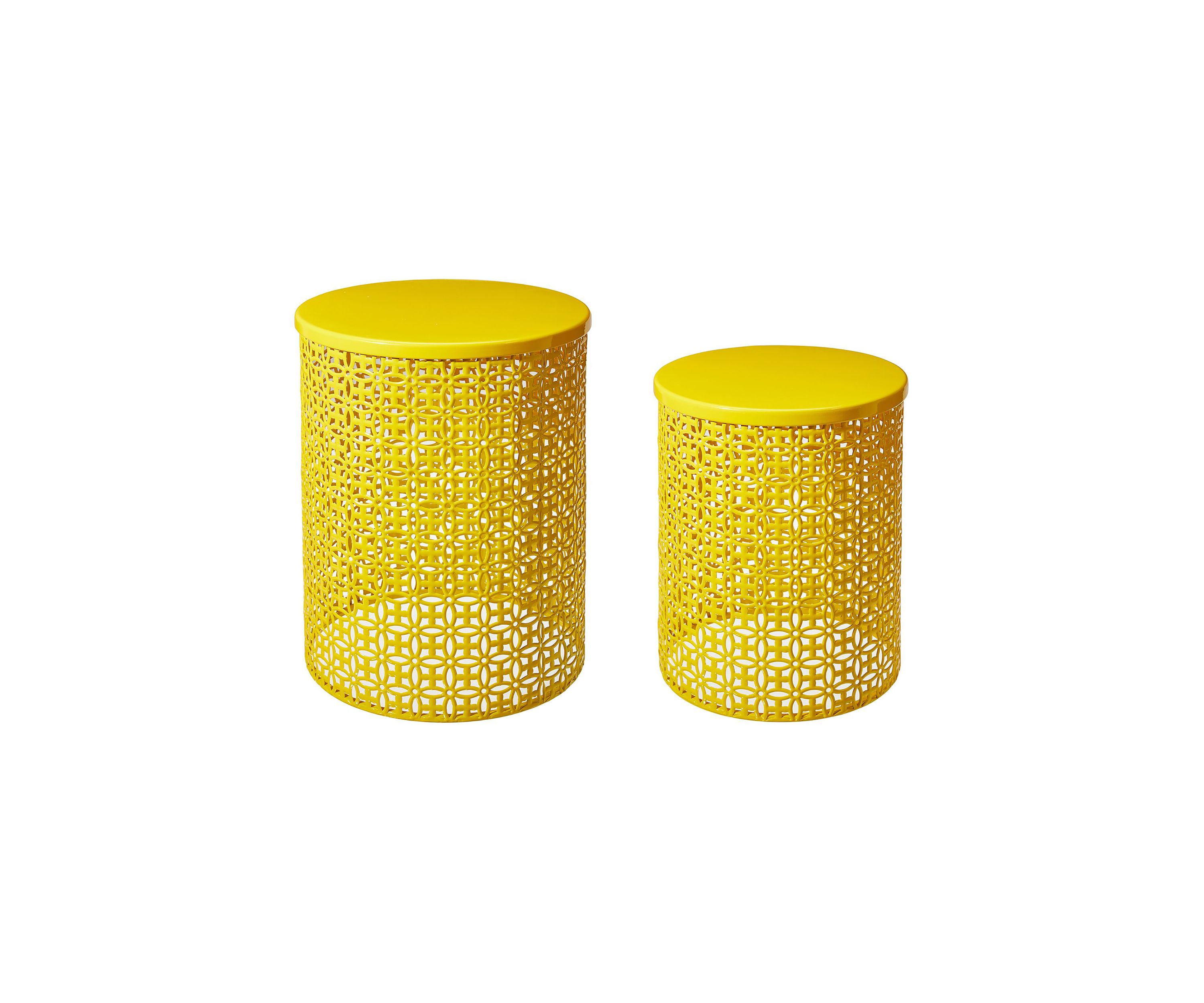 Set of 2 Multi-functional Metal Garden Stool