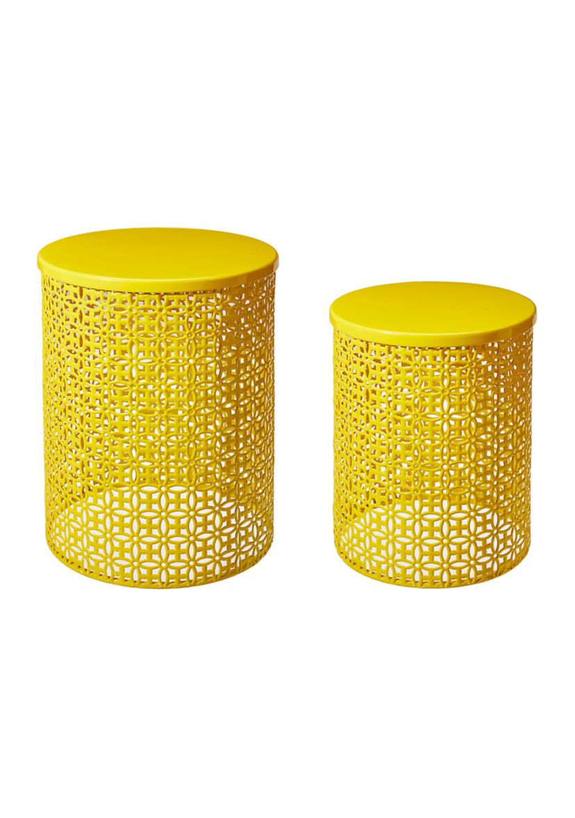 Set of 2 Multi-functional Metal Garden Stool