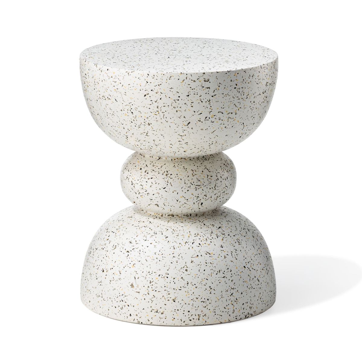 17.25"H Multi-functional MGO Faux Terrazzo Garden Stool or Plant Stand or Accent Table