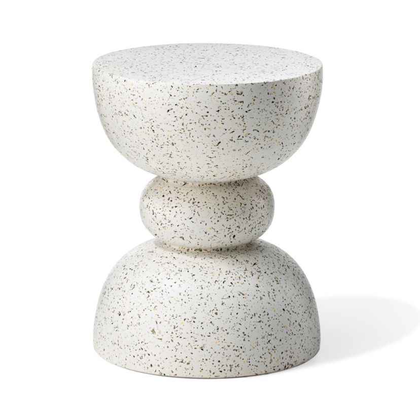 17.25"H Multi-functional MGO Faux Terrazzo Garden Stool or Plant Stand or Accent Table