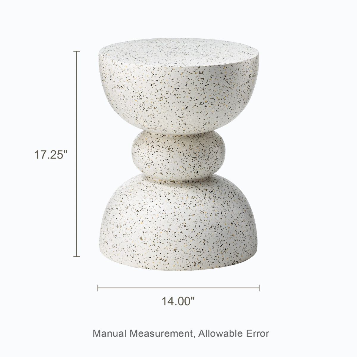 17.25"H Multi-functional MGO Faux Terrazzo Garden Stool or Plant Stand or Accent Table