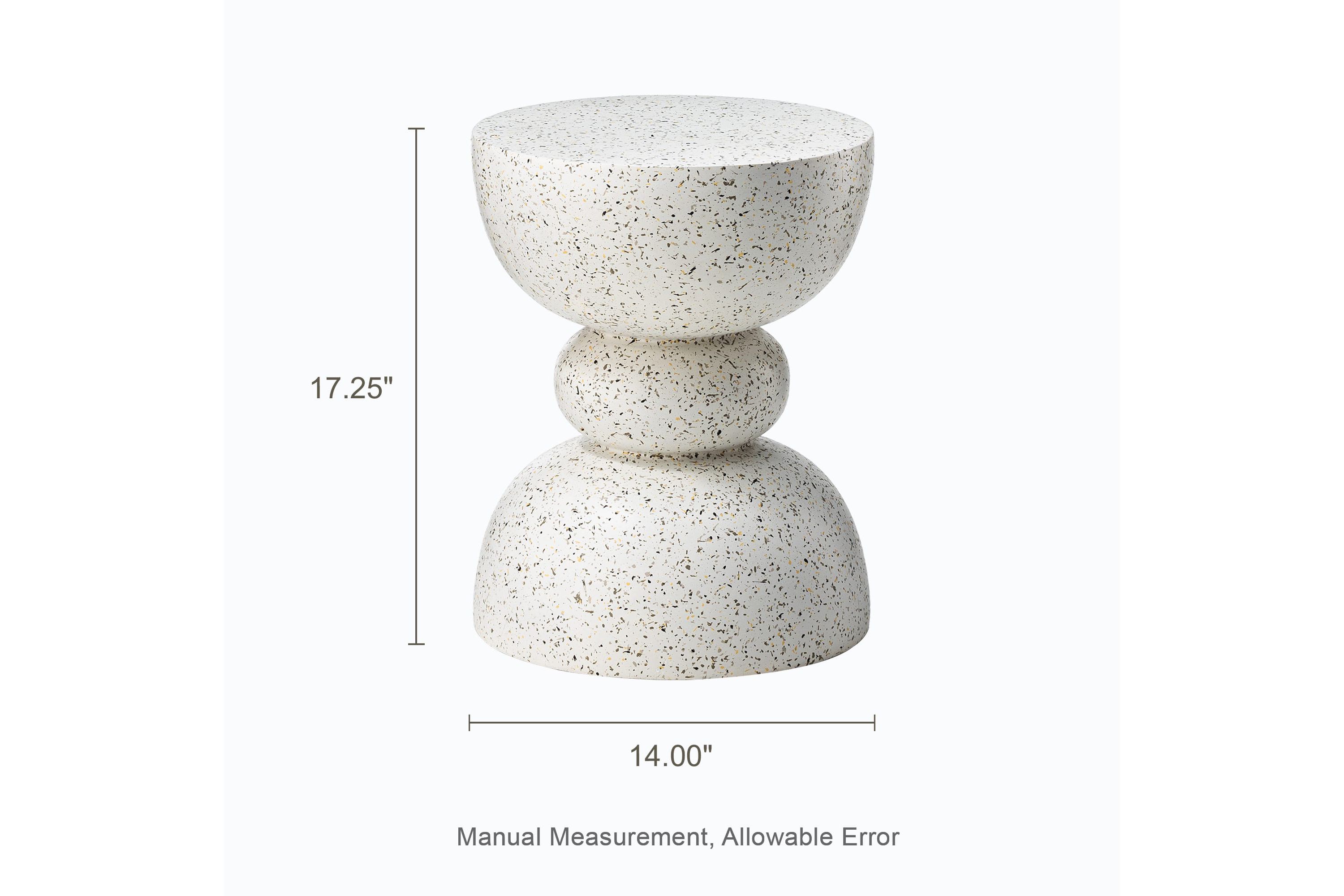 17.25"H Multi-functional MGO Faux Terrazzo Garden Stool or Plant Stand or Accent Table