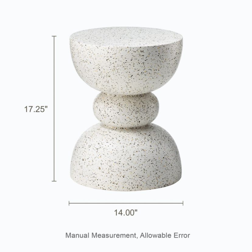 17.25"H Multi-functional MGO Faux Terrazzo Garden Stool or Plant Stand or Accent Table