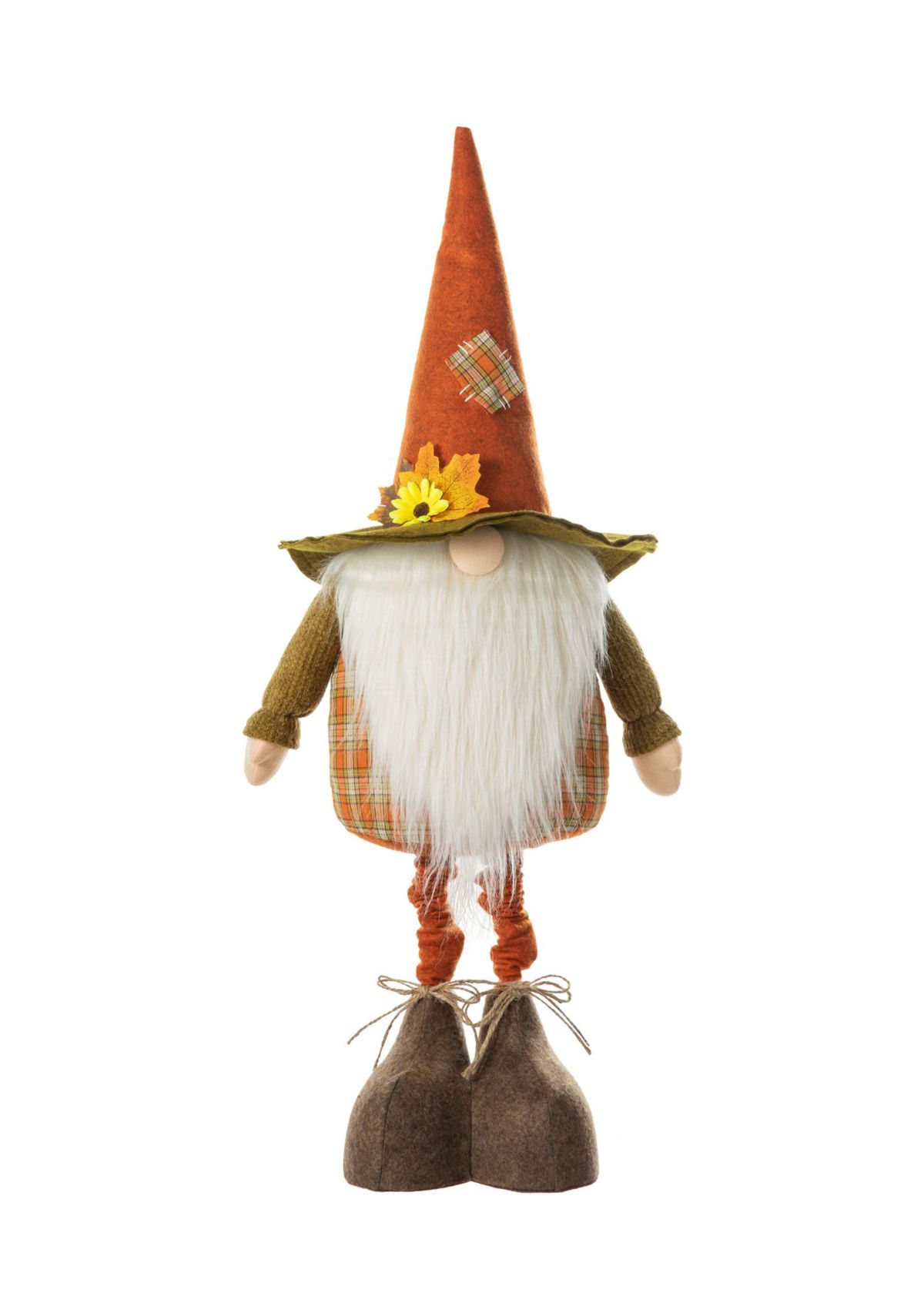 Oversized Telescoped Fabric Fall Gnome Standing Decor