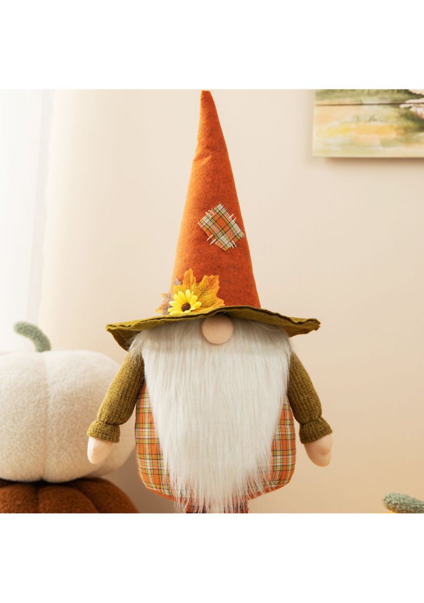 Oversized Telescoped Fabric Fall Gnome Standing Decor